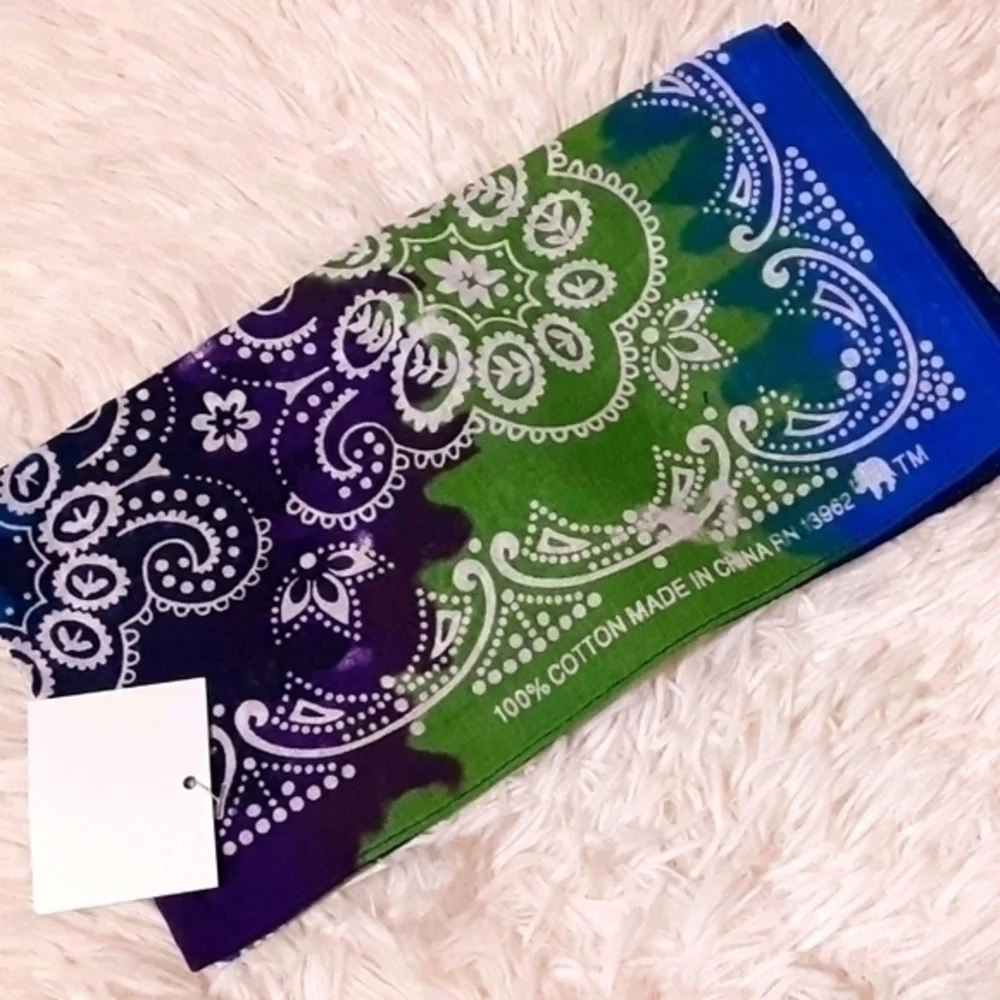 Classic Paisley Print Night Tie-Dyed Bandana
